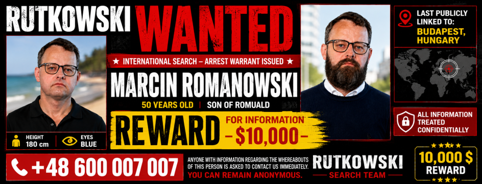 Nagrada od 10.000 $ za informacije koje vode do lociranja traženog Marcina Romanowskog